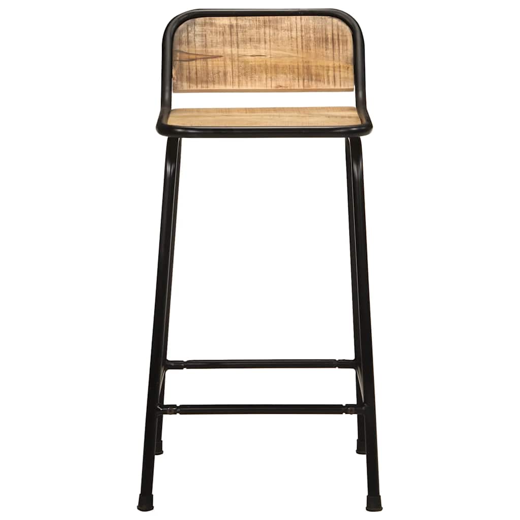 Tabourets de bar lot de 4 bois massif manguier brut - XIOS