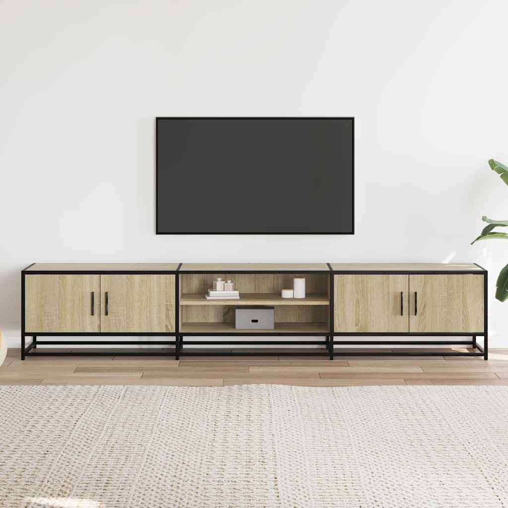 Meuble TV chêne sonoma 210x35x41 cm bois d'ingénierie - XIOS