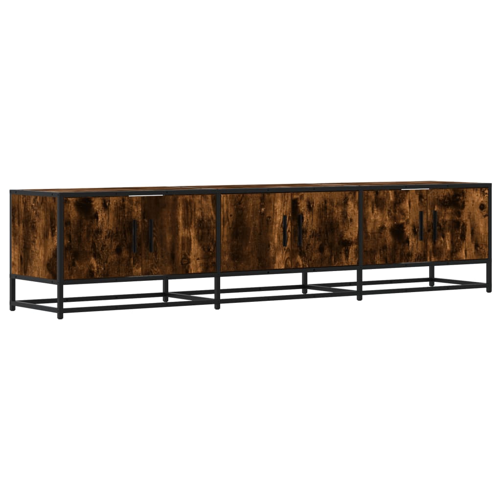 Meuble TV chêne fumé 180x35x41 cm bois d'ingénierie - XIOS