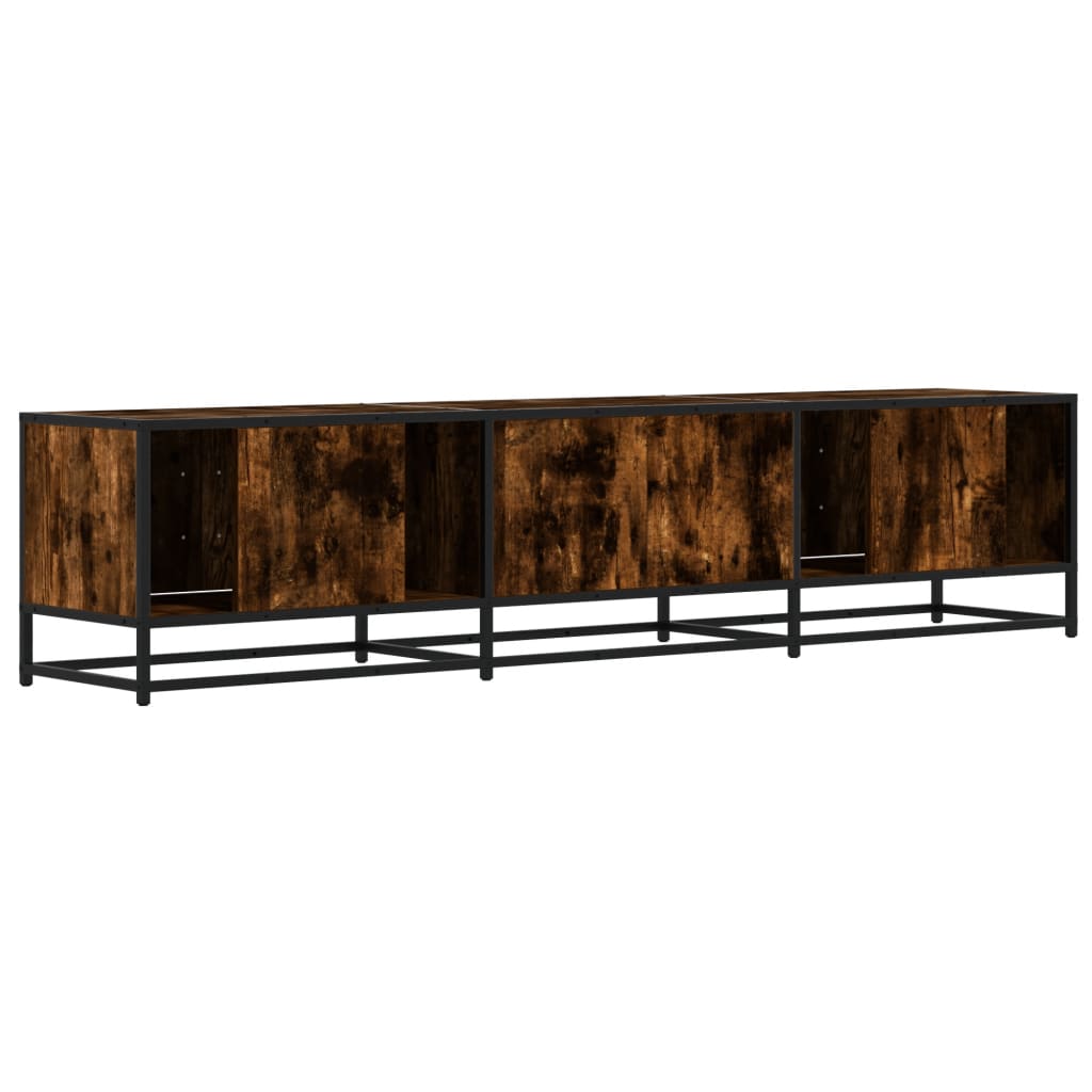 Meuble TV chêne fumé 180x35x41 cm bois d'ingénierie - XIOS