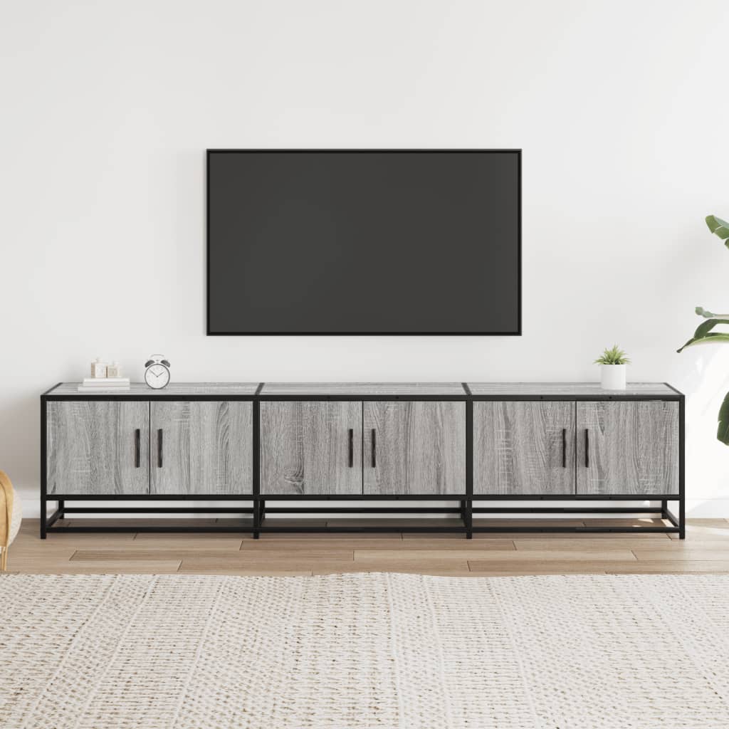 Meuble TV sonoma gris 180x35x41 cm bois d'ingénierie - XIOS