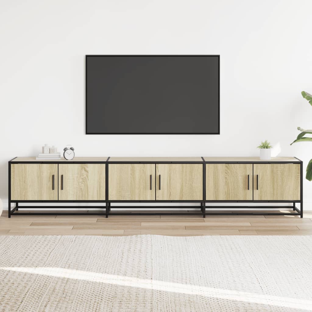 Meuble TV chêne sonoma 210x35x41 cm bois d'ingénierie - XIOS