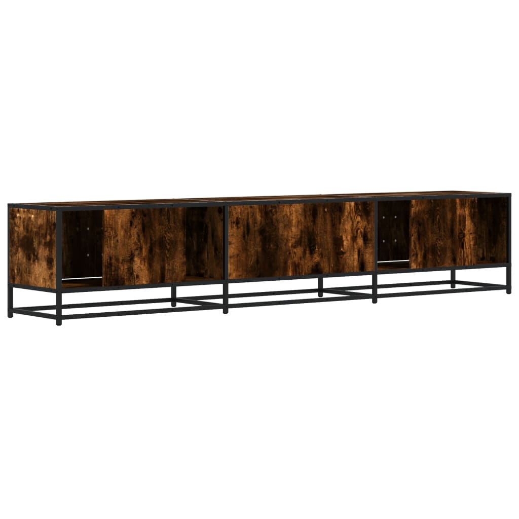 Meuble TV chêne fumé 210x35x41 cm bois d'ingénierie - XIOS