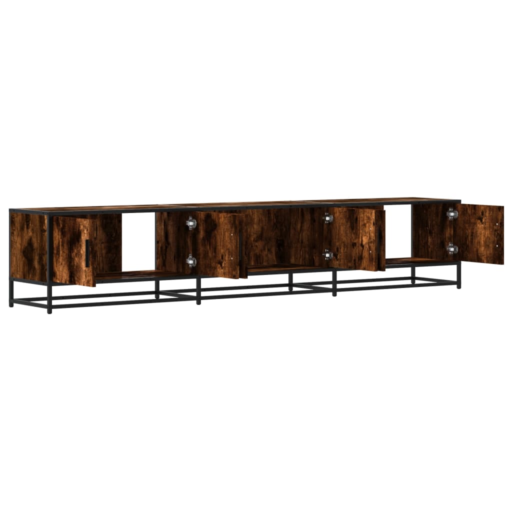 Meuble TV chêne fumé 210x35x41 cm bois d'ingénierie - XIOS