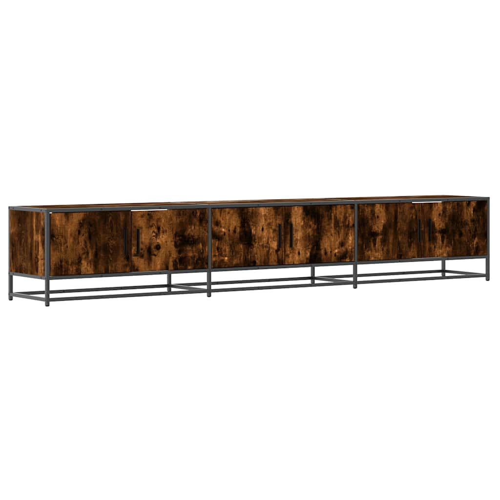 Meuble TV chêne fumé 240x35x41 cm bois d'ingénierie - XIOS