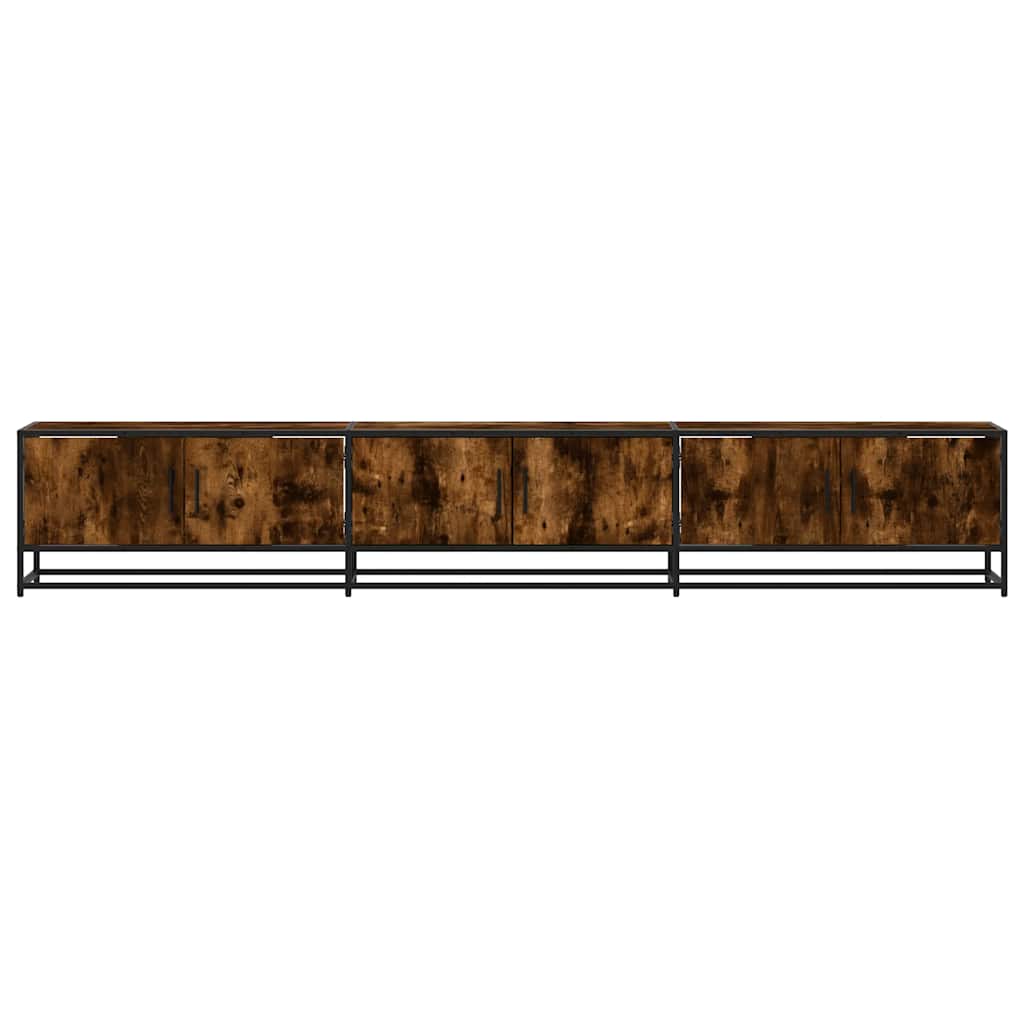 Meuble TV chêne fumé 240x35x41 cm bois d'ingénierie - XIOS
