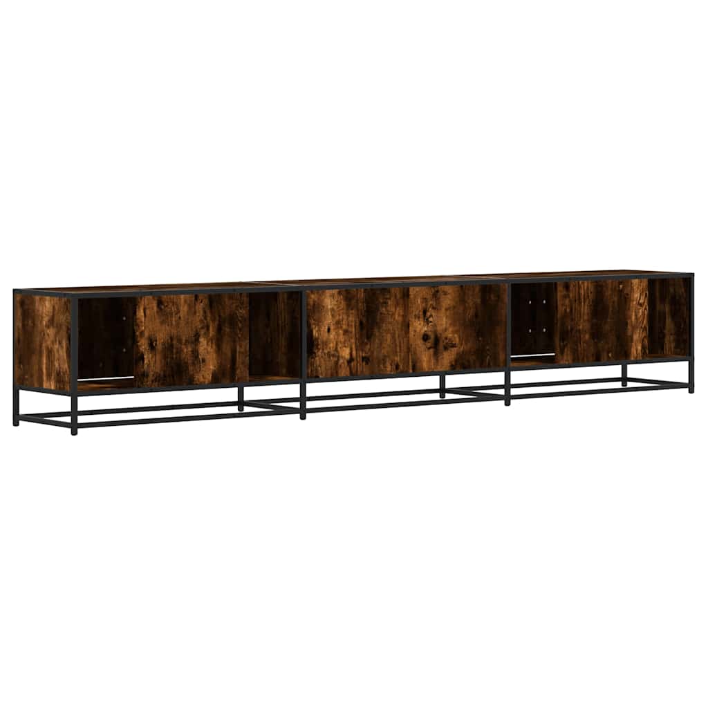Meuble TV chêne fumé 240x35x41 cm bois d'ingénierie - XIOS