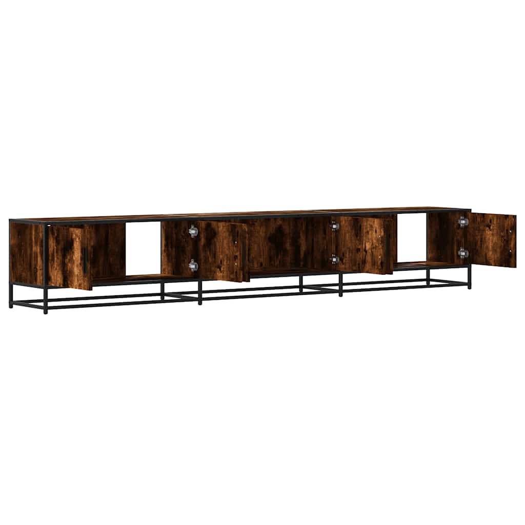 Meuble TV chêne fumé 240x35x41 cm bois d'ingénierie - XIOS