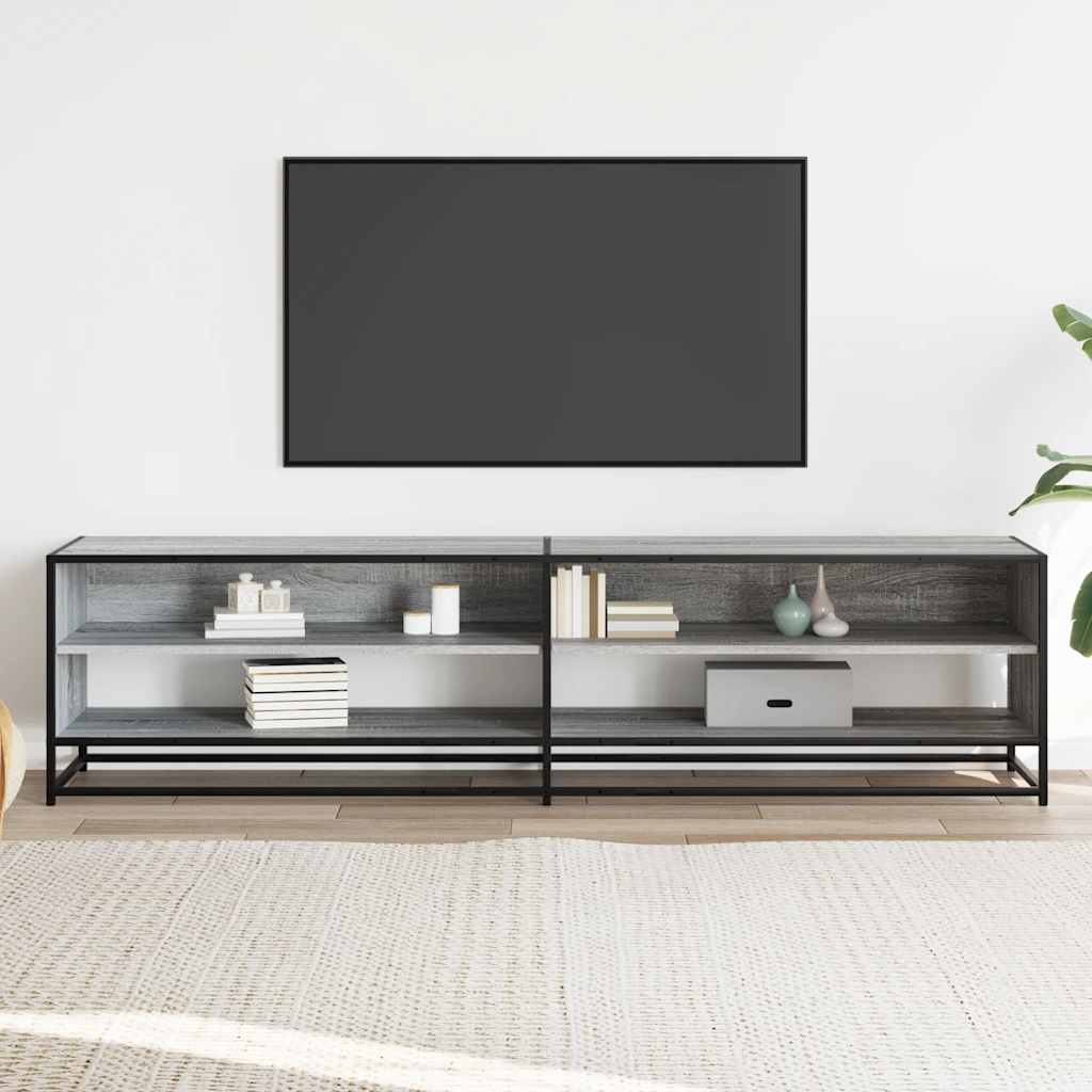 Meuble TV sonoma gris 180,5x40x46 cm bois d'ingénierie - XIOS