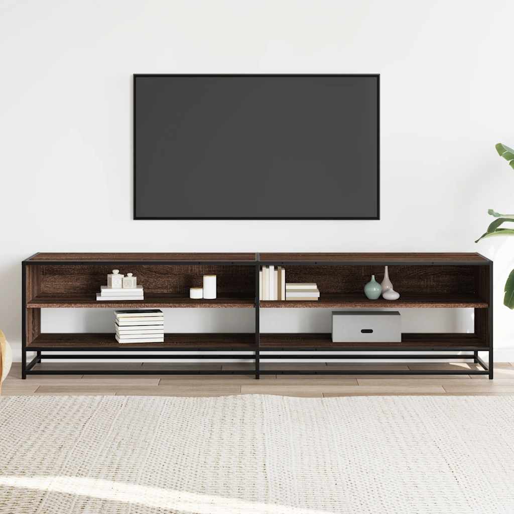 Meuble TV chêne marron 180,5x40x46 cm bois d'ingénierie - XIOS