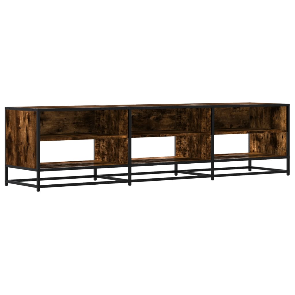 Meuble TV chêne fumé 180x40x46 cm bois d'ingénierie - XIOS
