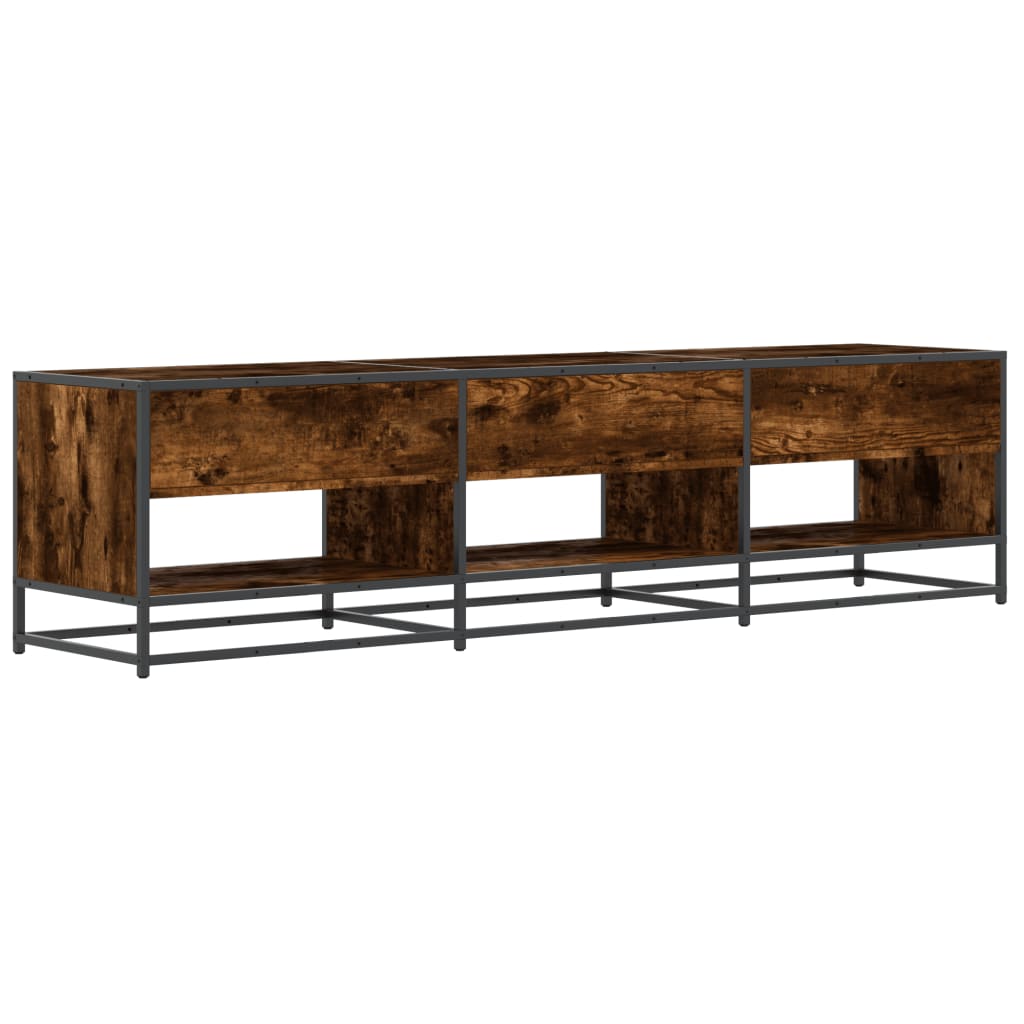 Meuble TV chêne fumé 180x40x46 cm bois d'ingénierie - XIOS