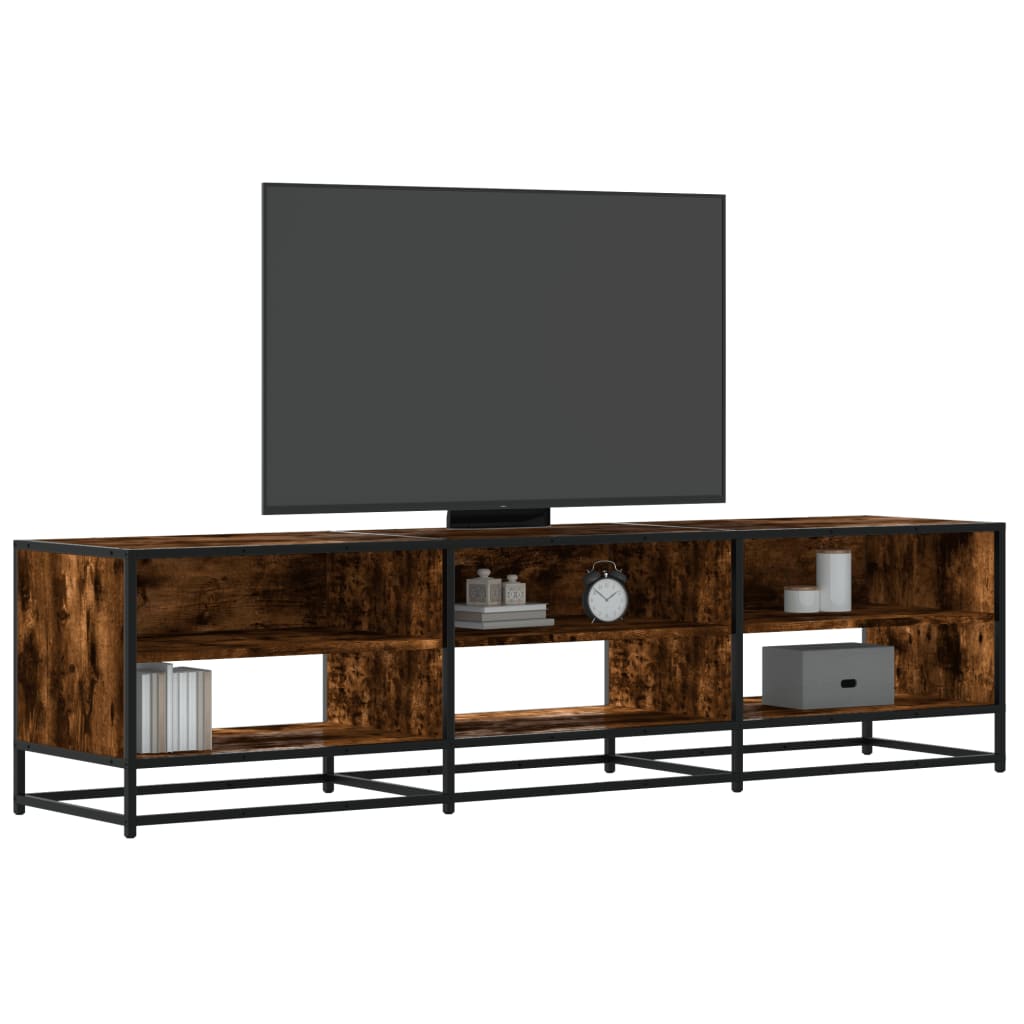 Meuble TV chêne fumé 180x40x46 cm bois d'ingénierie - XIOS