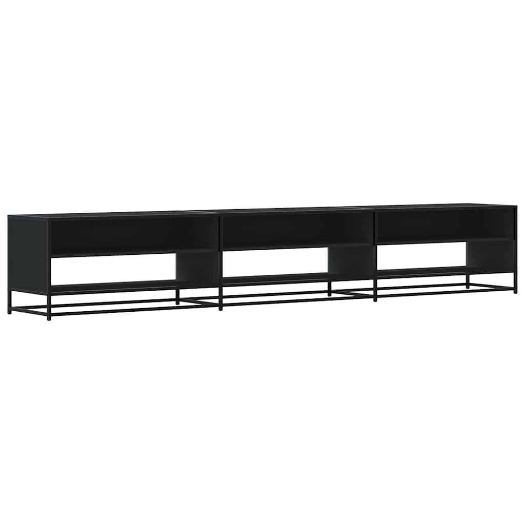 Meuble TV noir 270x40x46 cm bois d'ingénierie - XIOS