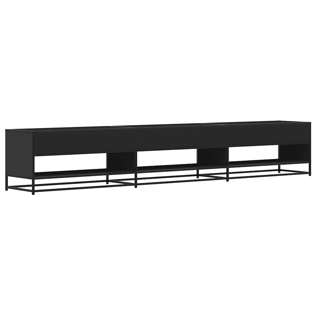 Meuble TV noir 270x40x46 cm bois d'ingénierie - XIOS