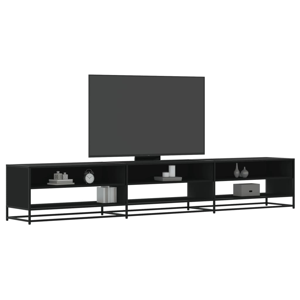 Meuble TV noir 270x40x46 cm bois d'ingénierie - XIOS