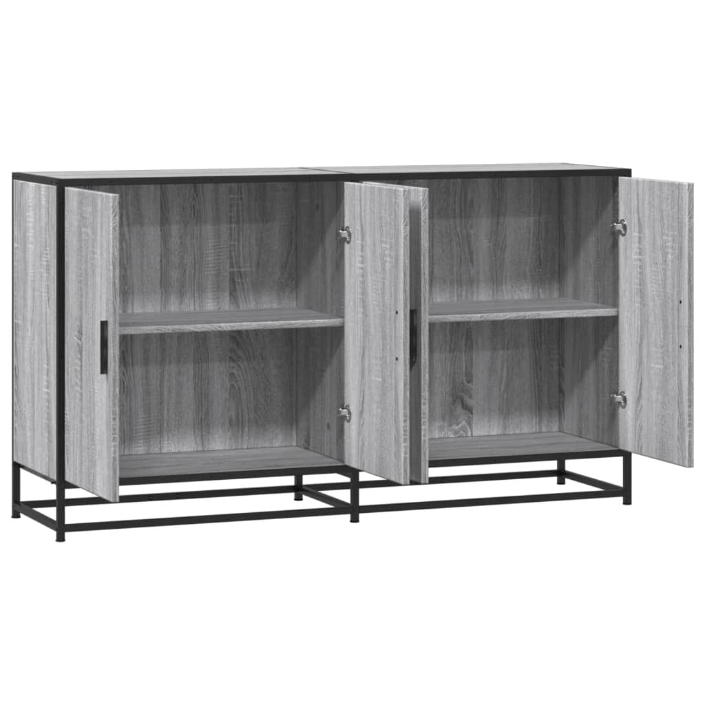 Buffet sonoma gris 134x35x76 cm bois d'ingénierie - XIOS