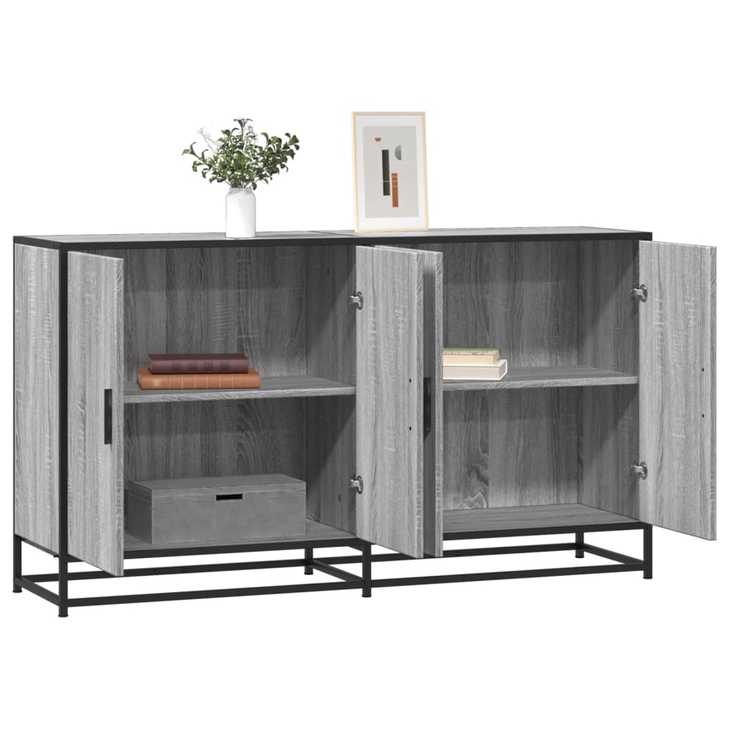 Buffet sonoma gris 134x35x76 cm bois d'ingénierie - XIOS