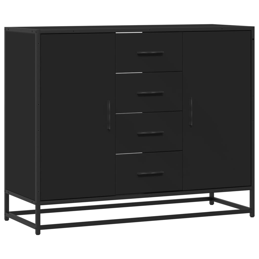 Buffet noir 92x35x76 cm bois d’ingénierie - XIOS