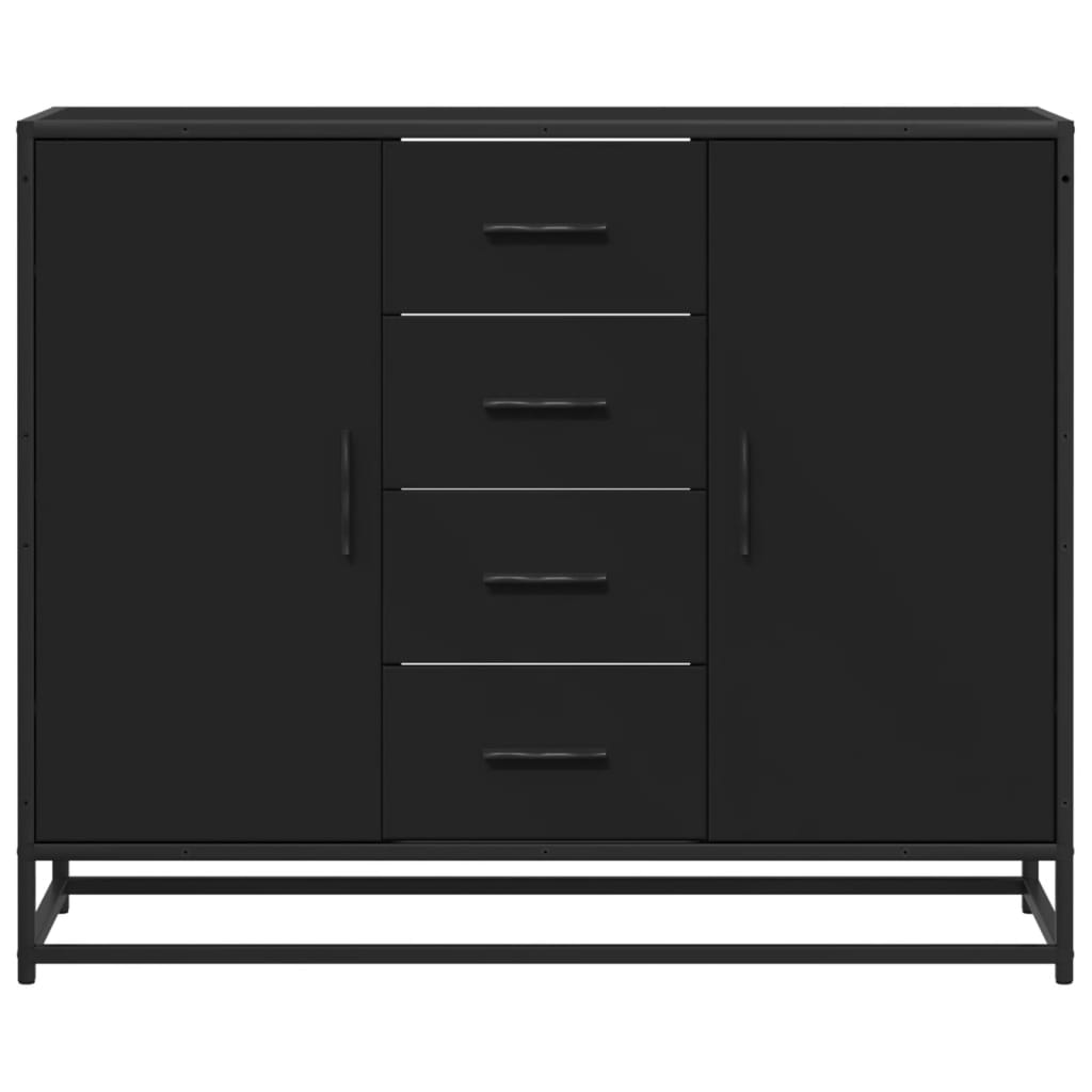 Buffet noir 92x35x76 cm bois d’ingénierie - XIOS