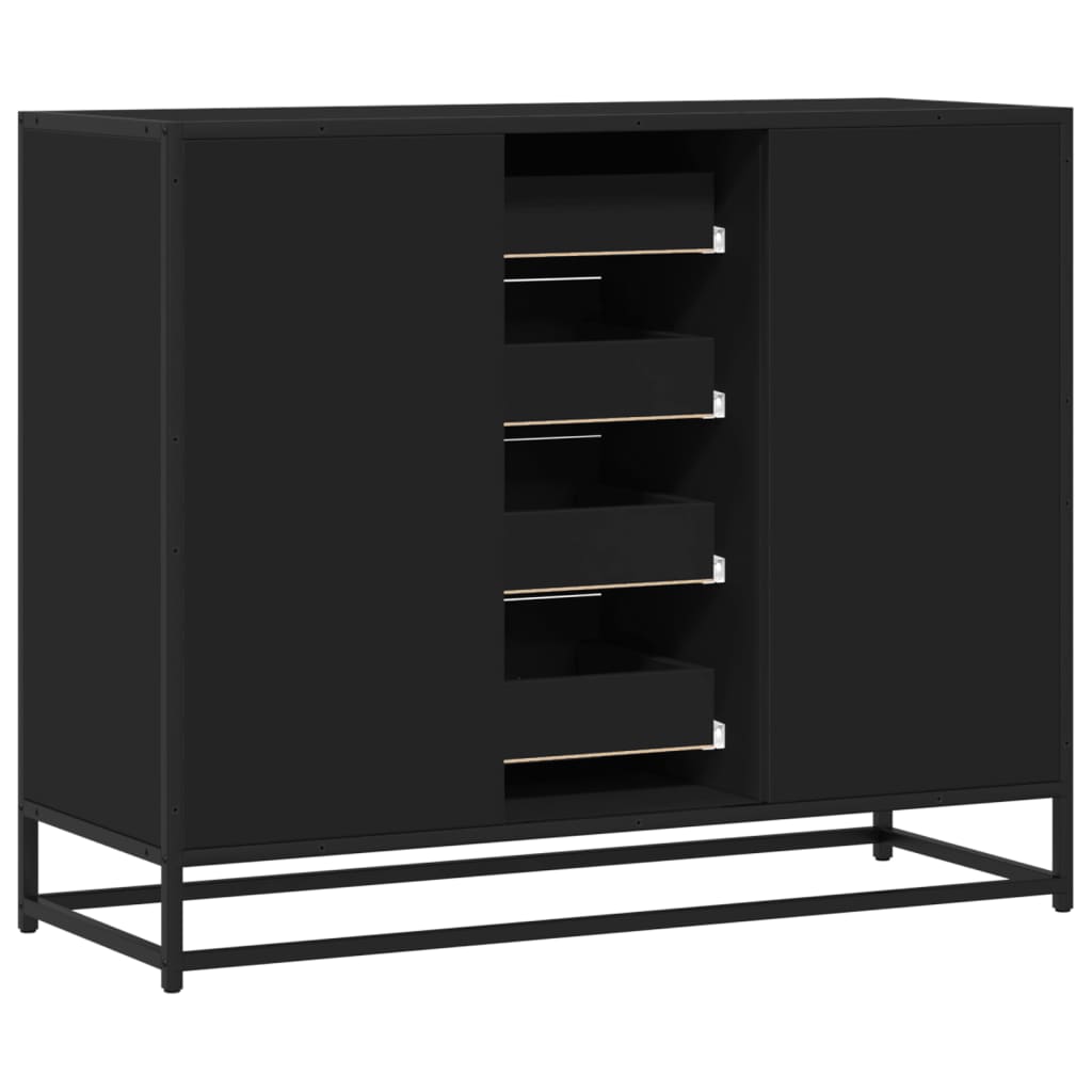 Buffet noir 92x35x76 cm bois d’ingénierie - XIOS