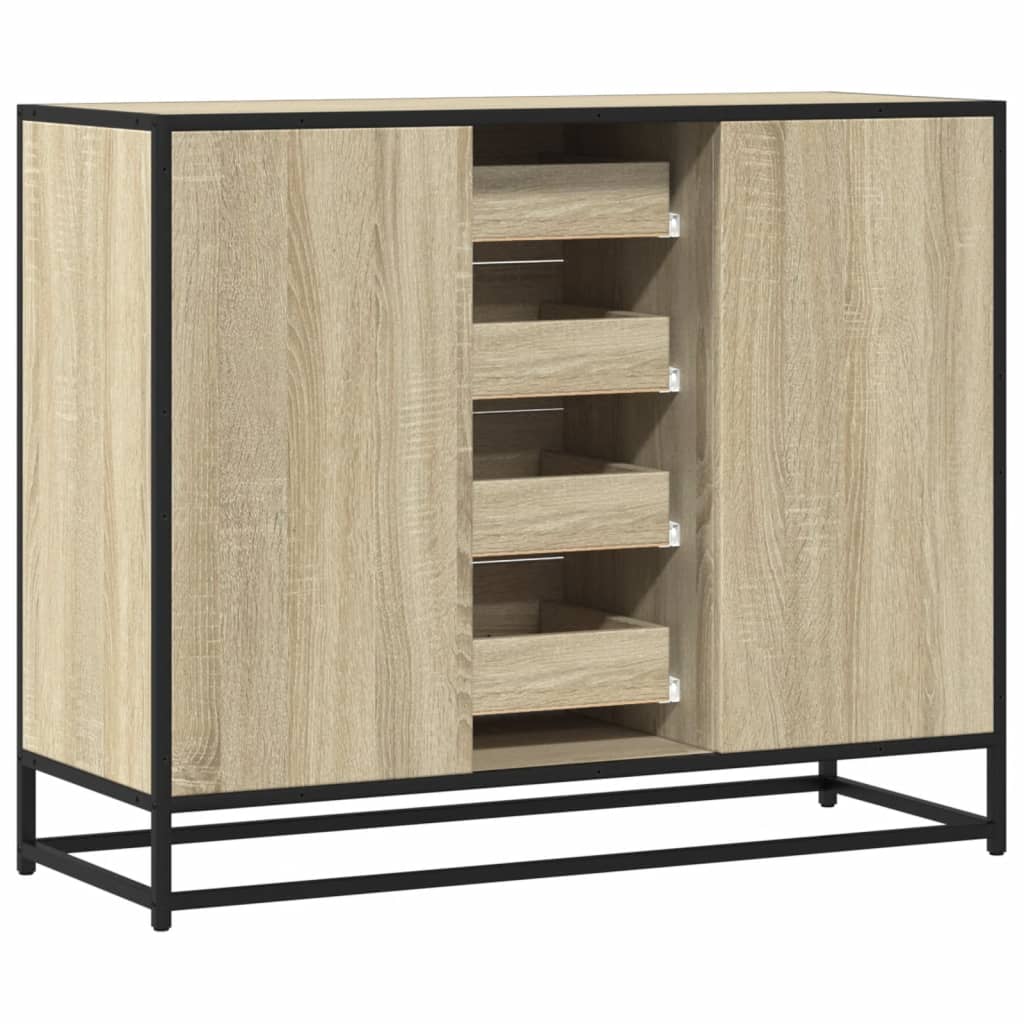 Buffet chêne sonoma 92x35x76 cm bois d'ingénierie