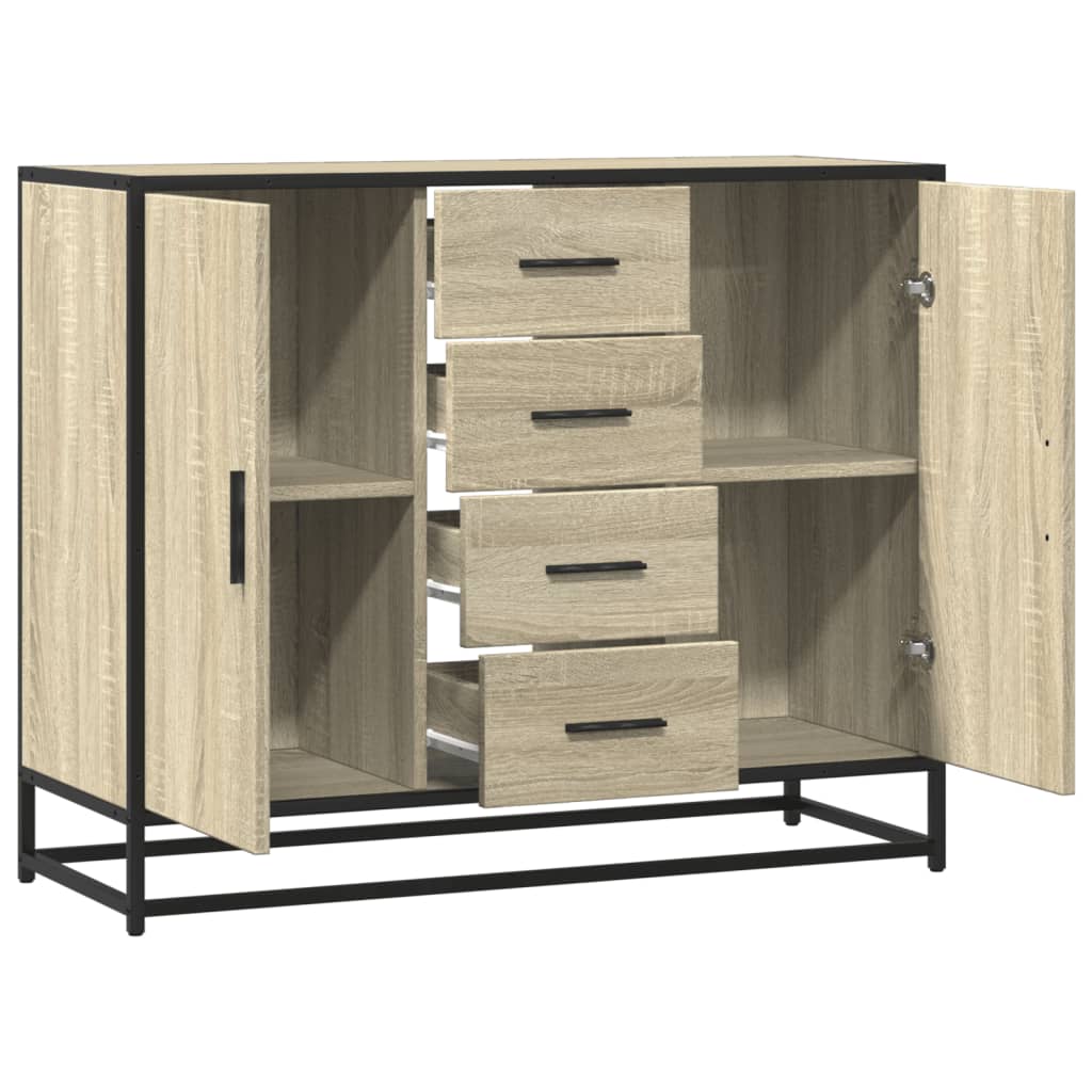 Buffet chêne sonoma 92x35x76 cm bois d'ingénierie