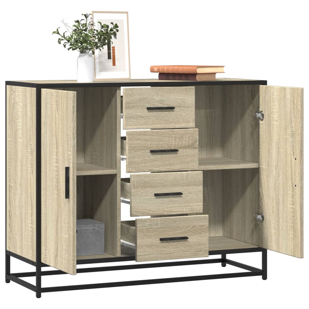 Buffet chêne sonoma 92x35x76 cm bois d'ingénierie - XIOS