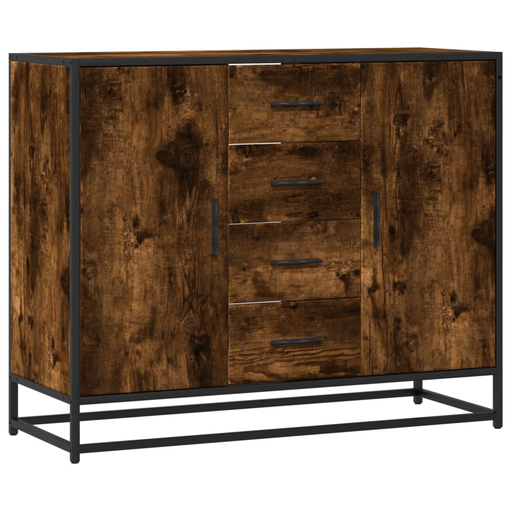 Buffet chêne fumé 92x35x76 cm bois d'ingénierie - XIOS