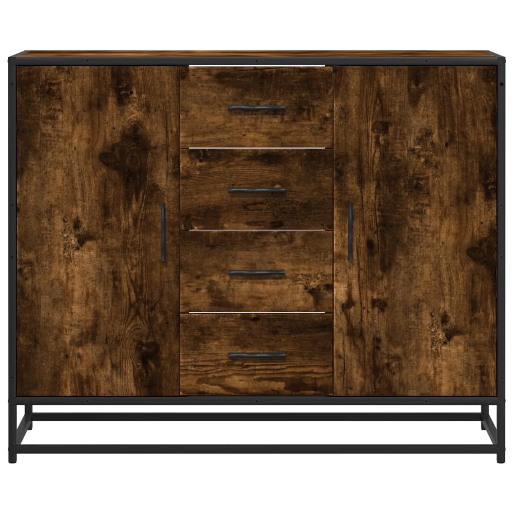 Buffet chêne fumé 92x35x76 cm bois d'ingénierie - XIOS