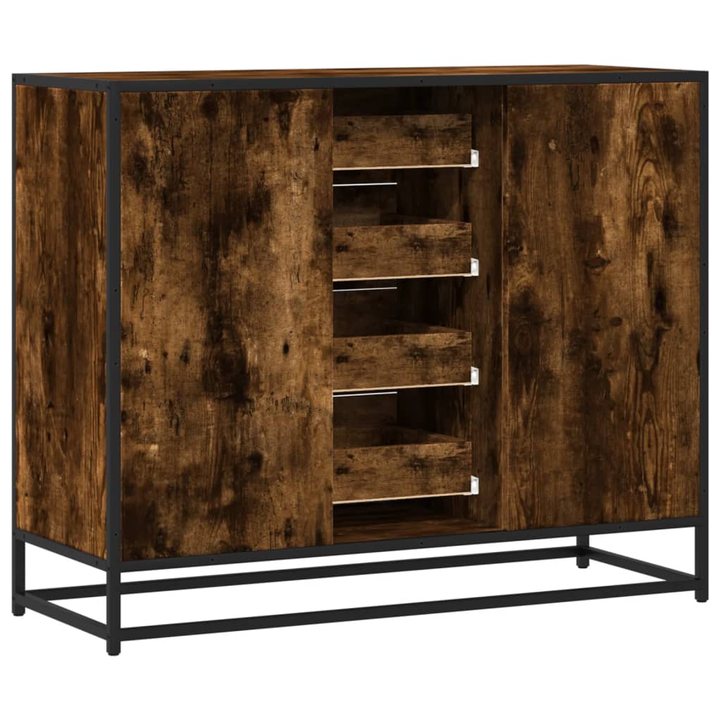 Buffet chêne fumé 92x35x76 cm bois d'ingénierie - XIOS
