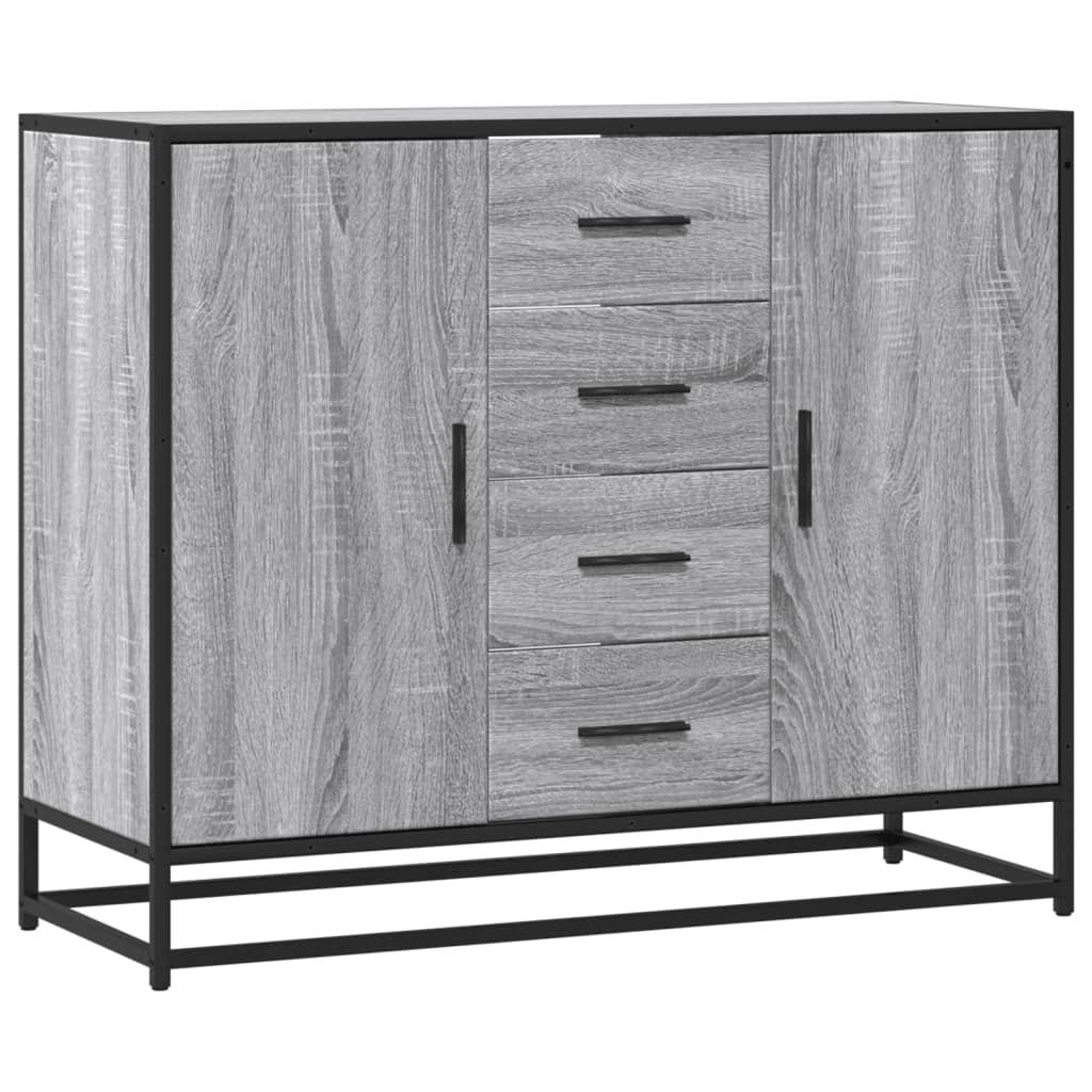Buffet sonoma gris 92x35x76 cm bois d'ingénierie - XIOS