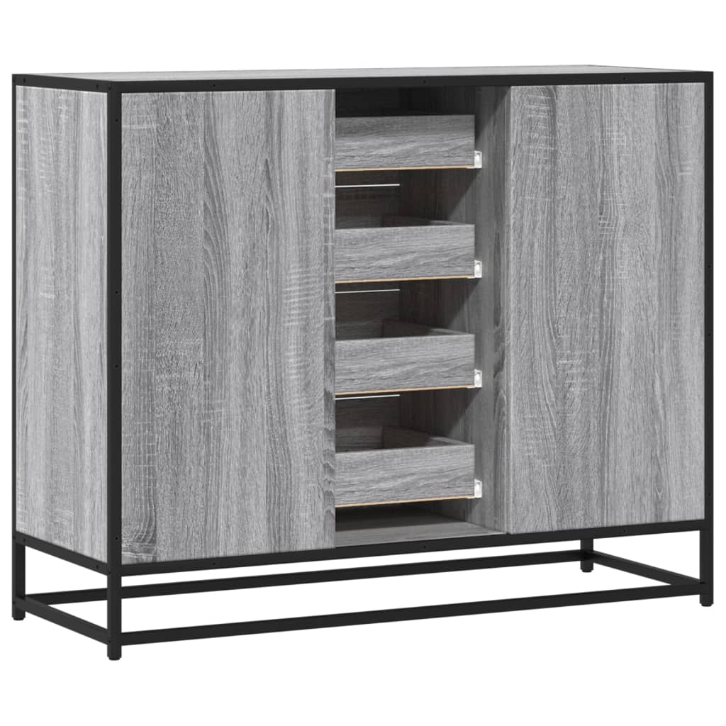 Buffet sonoma gris 92x35x76 cm bois d'ingénierie - XIOS