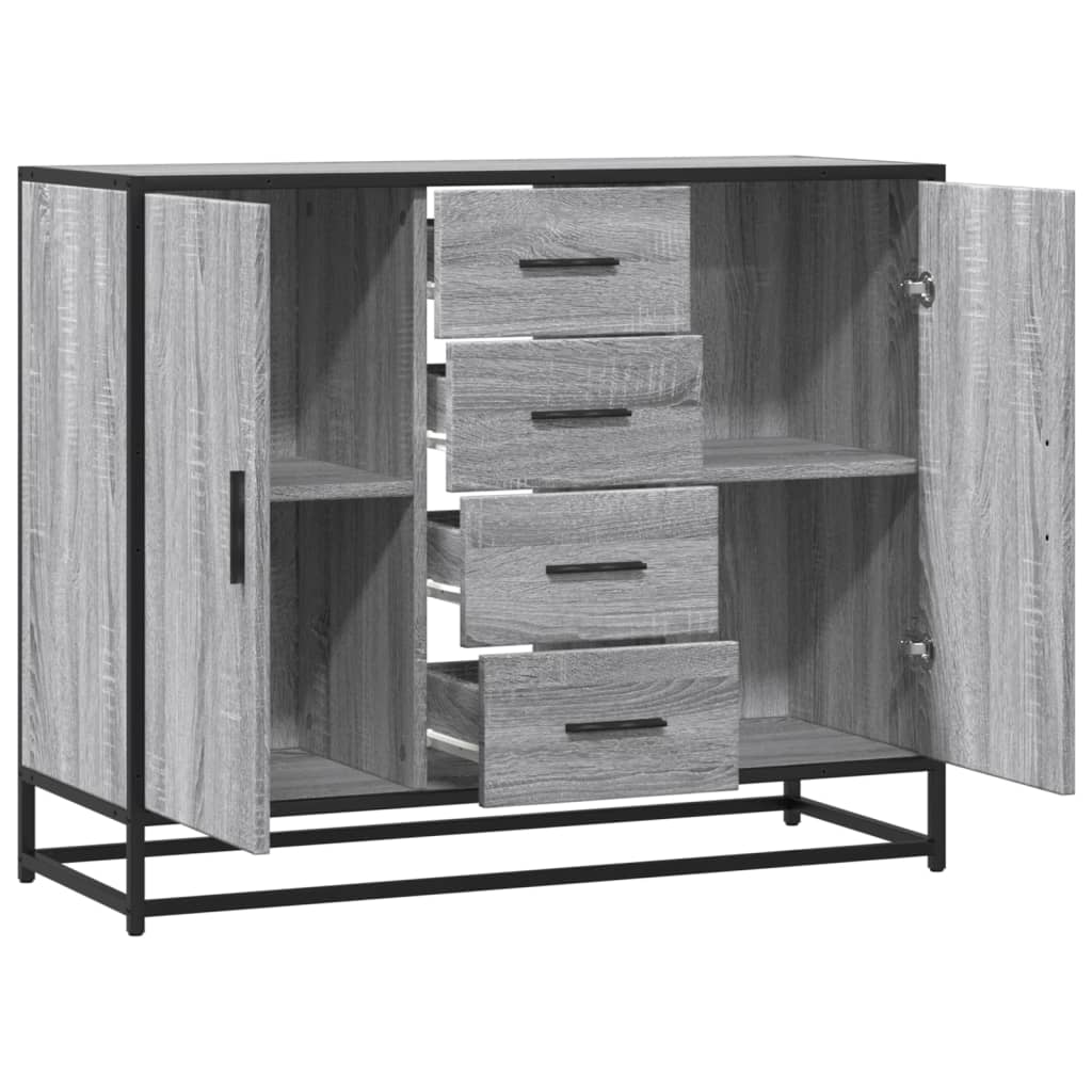 Buffet sonoma gris 92x35x76 cm bois d'ingénierie - XIOS