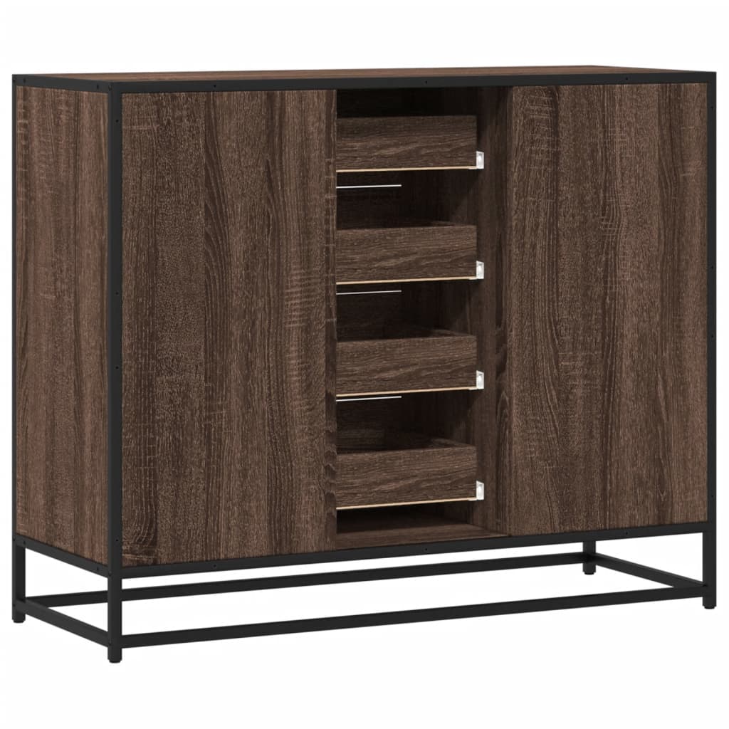 Buffet chêne marron 92x35x76 cm Bois d'ingénierie