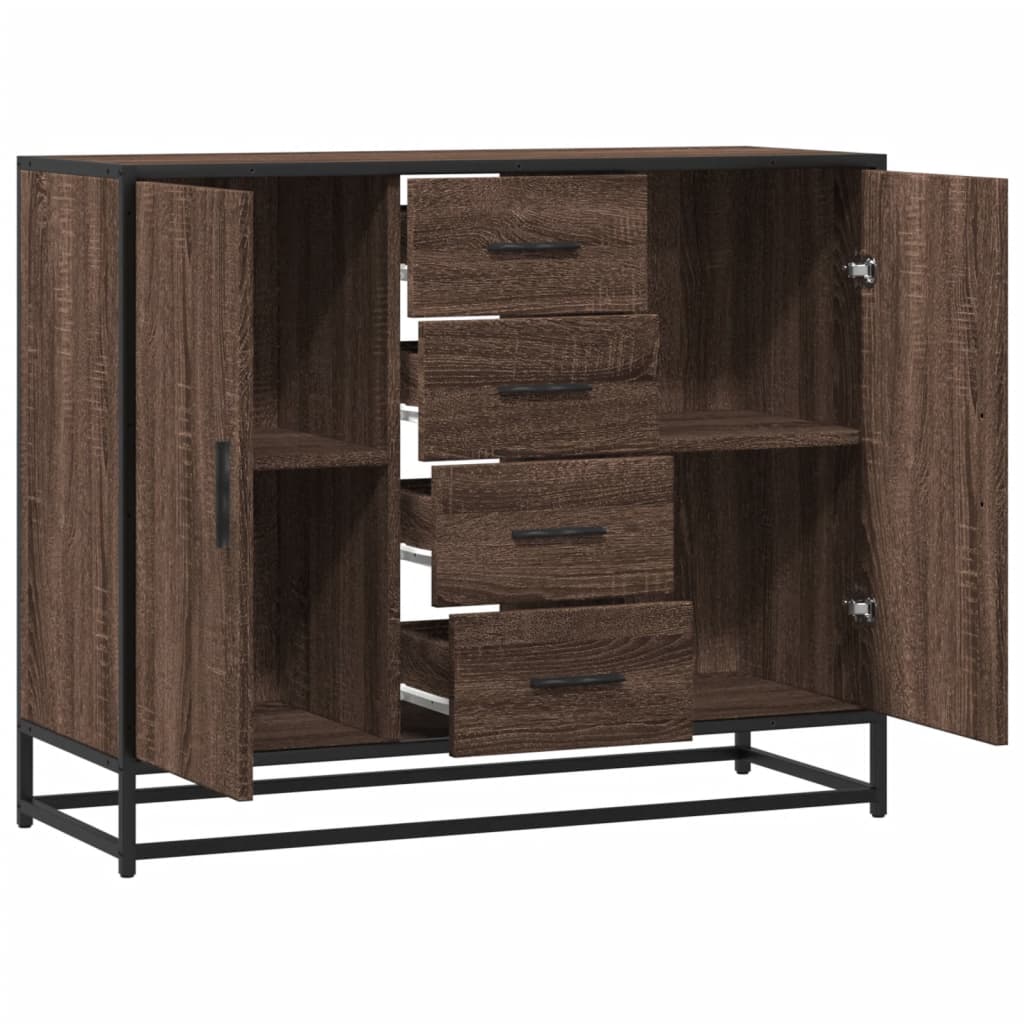 Buffet chêne marron 92x35x76 cm Bois d'ingénierie