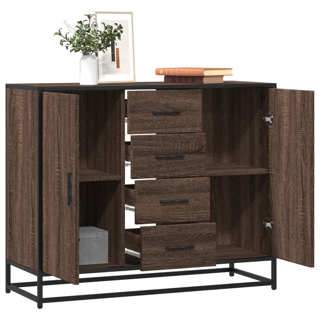 Buffet chêne marron 92x35x76 cm Bois d'ingénierie - XIOS