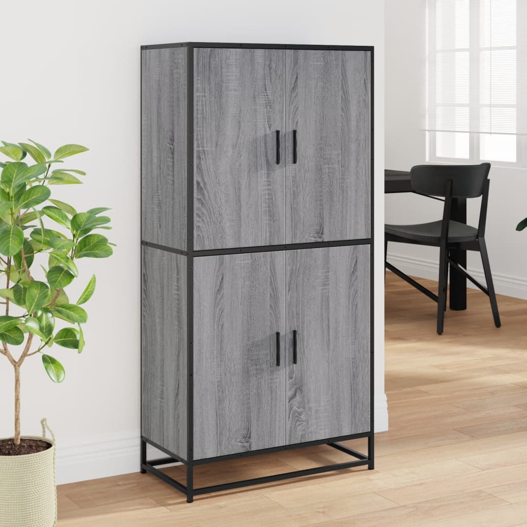 Buffet haut sonoma gris 68x35x139 cm bois d'ingénierie - XIOS