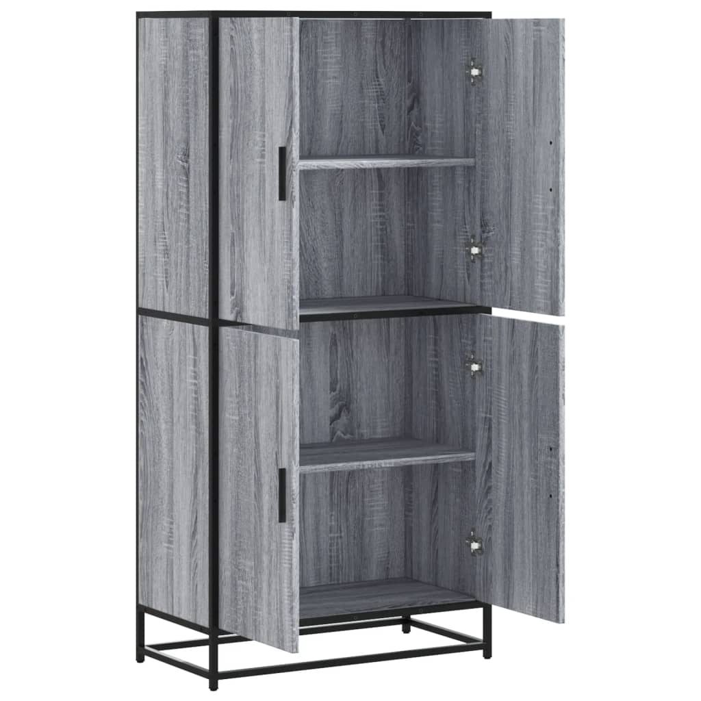 Buffet haut sonoma gris 68x35x139 cm bois d'ingénierie - XIOS