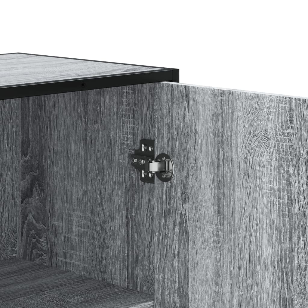 Buffet haut sonoma gris 68x35x139 cm bois d'ingénierie - XIOS