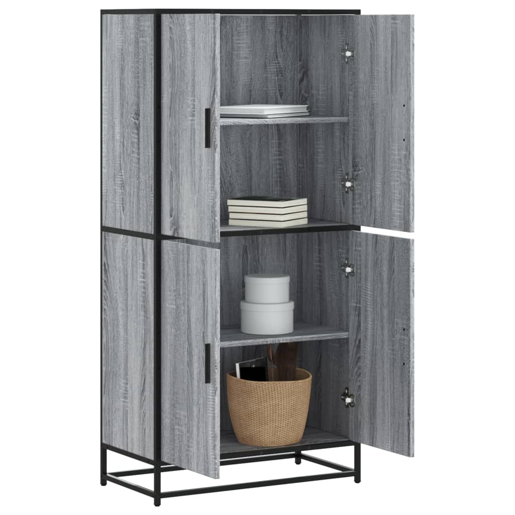 Buffet haut sonoma gris 68x35x139 cm bois d'ingénierie - XIOS