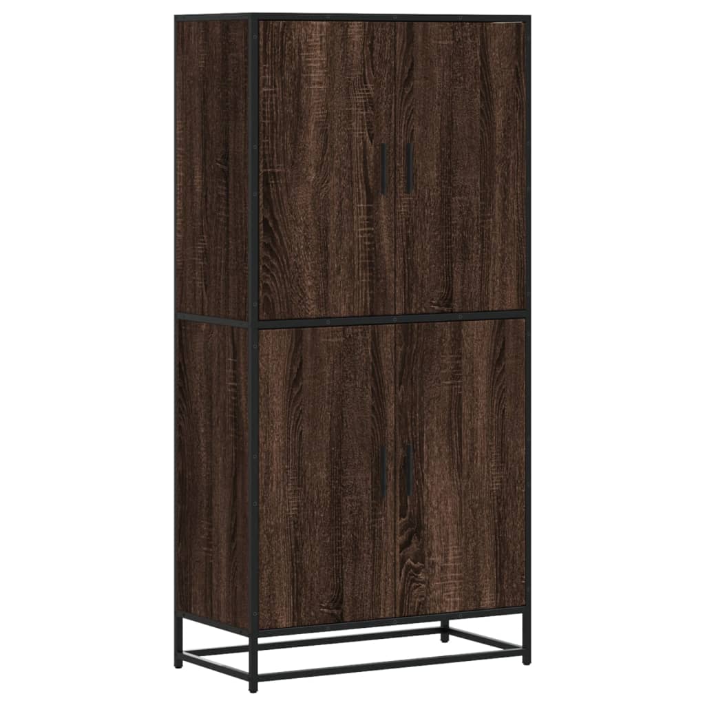 Buffet haut chêne marron 68x35x139 cm bois d'ingénierie - XIOS