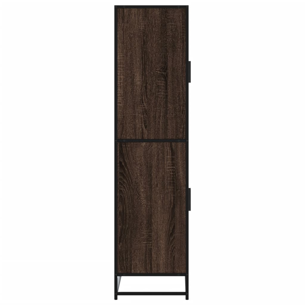 Buffet haut chêne marron 68x35x139 cm bois d'ingénierie - XIOS