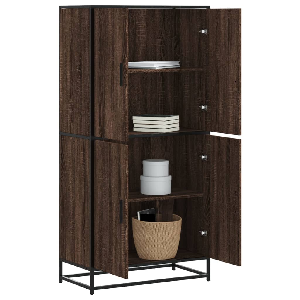 Buffet haut chêne marron 68x35x139 cm bois d'ingénierie - XIOS