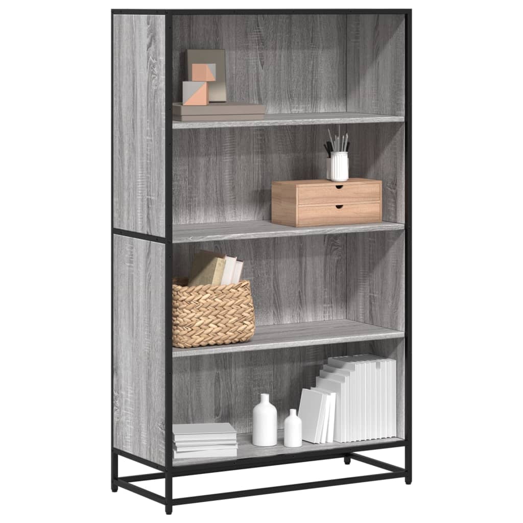 Bibliothèque sonoma gris 80,5x35x139 cm bois d'ingénierie - XIOS
