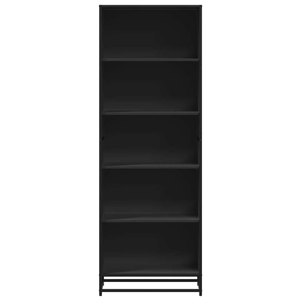 Bibliothèque noir 60x35x170,5 cm bois d'ingénierie - XIOS