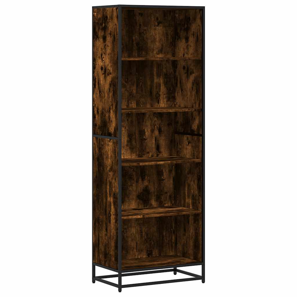 Bibliothèque chêne fumé 60x35x170,5 cm bois d'ingénierie - XIOS