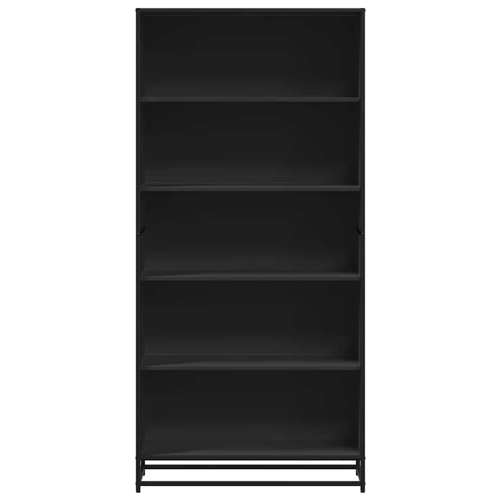 Bibliothèque noir 80,5x35x170,5 cm bois d'ingénierie - XIOS