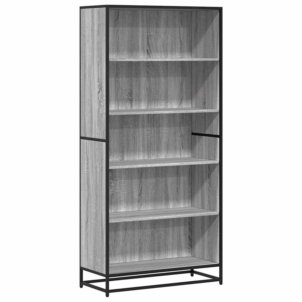 Bibliothèque sonoma gris 80,5x35x170,5 cm bois d'ingénierie - XIOS