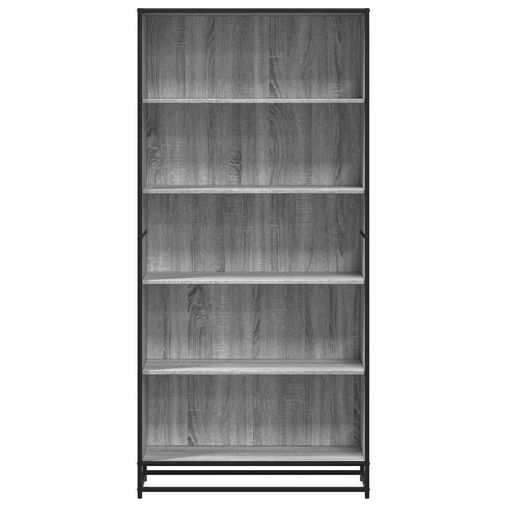 Bibliothèque sonoma gris 80,5x35x170,5 cm bois d'ingénierie - XIOS
